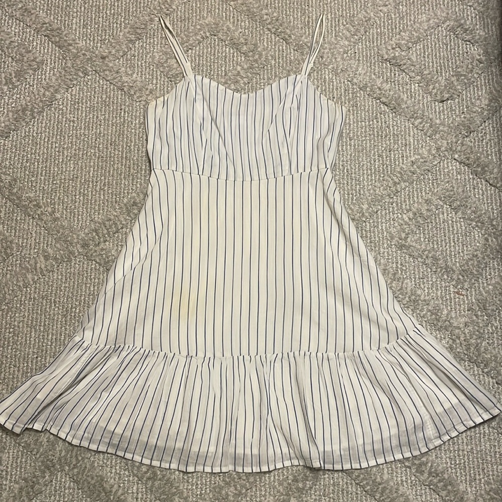 Old Navy White & Blue Pinstripe Dress
